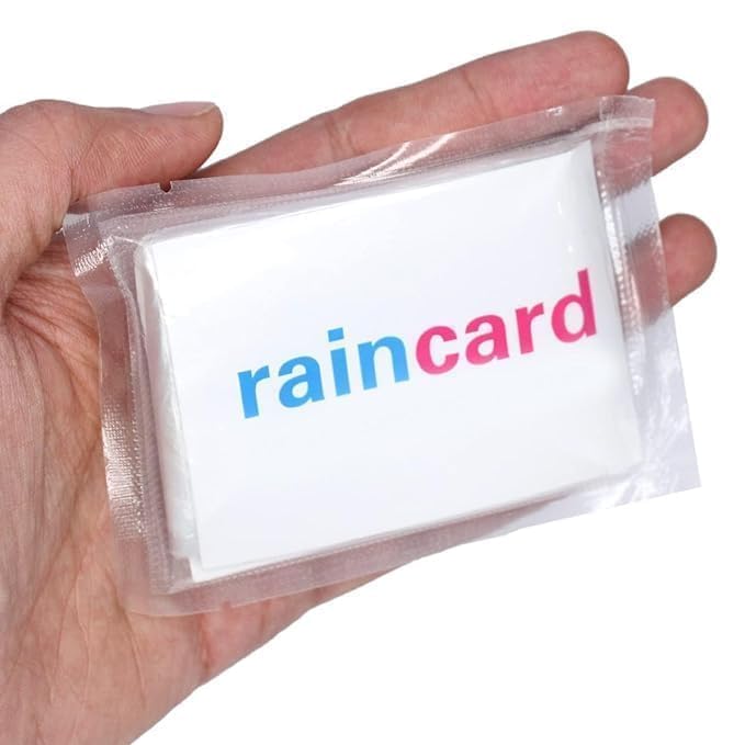 pack  of 10 psc Rain Card for Emergency Use  | Waterproof Rain with Smallest Pocket Size| Easy to Carry & Use and Reusable | 2 to 3 time wear Thin Plastic